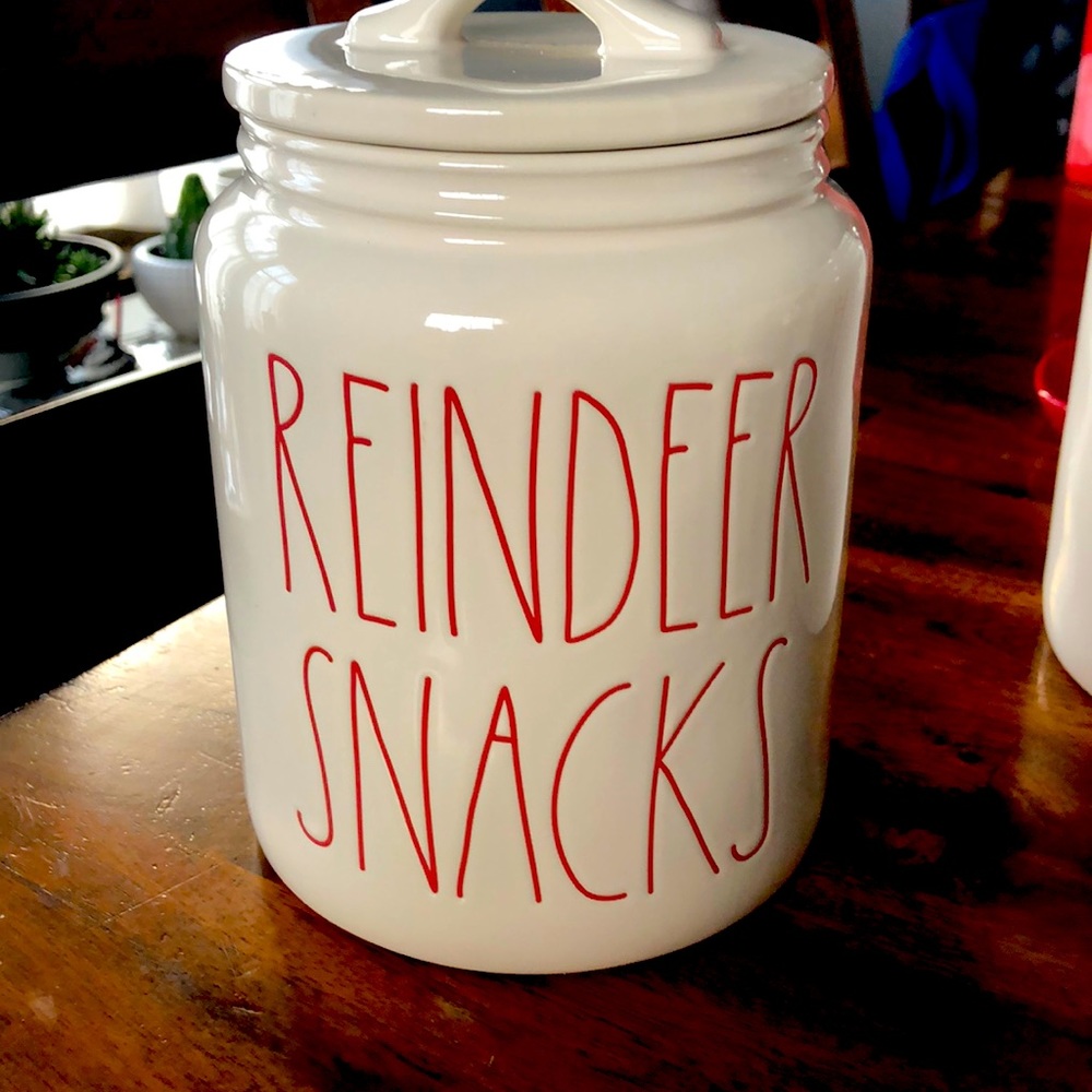 Rae Dunn Reindeer Snacks Canister BRAND NEW!!